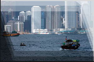 Cityfoto 20 - Hong Kong, Skyline, Hafen mit Booten