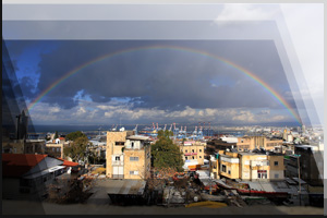 Cityfoto 23 - Israel, Haifa, mit Regenbogen