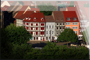 Fotografie Erfurt 14 - Fachwerkhäuser am Domplatz
